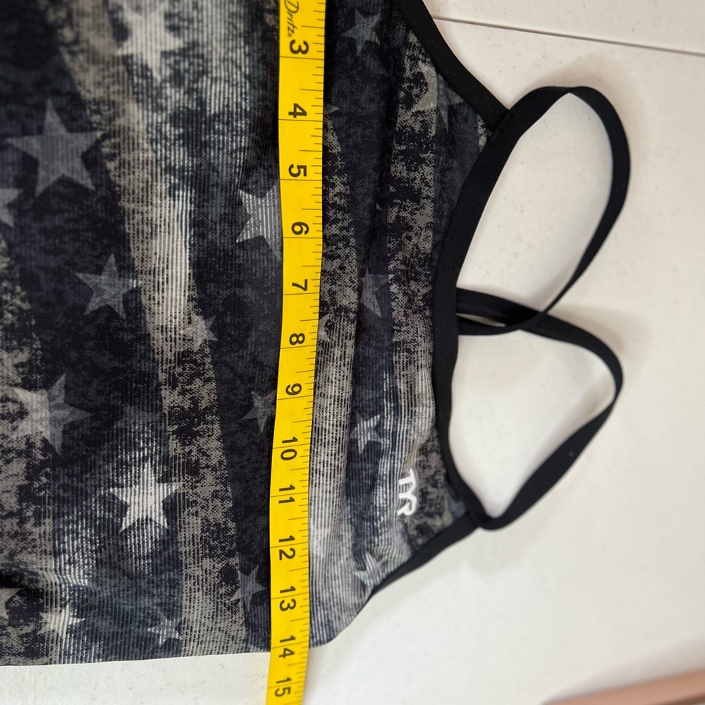 TYR American Dream Diamond Fit One Piece Swimsuit Size 38 open back Blue Gray - Picture 11 of 11